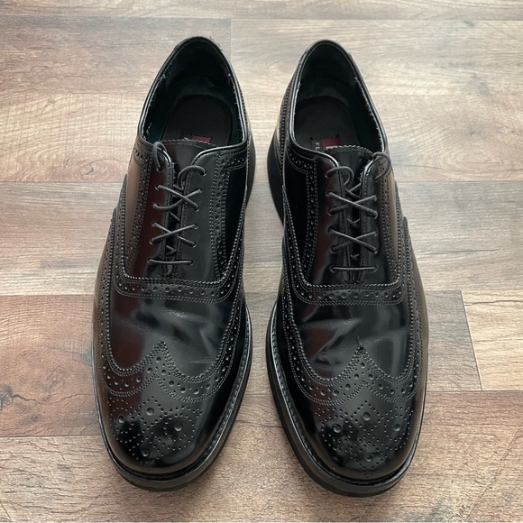 Florsheim FLS Black Leather Lace-Up Wingtip Brogue Oxford Shoes Men's 10 - Picture 6 of 13